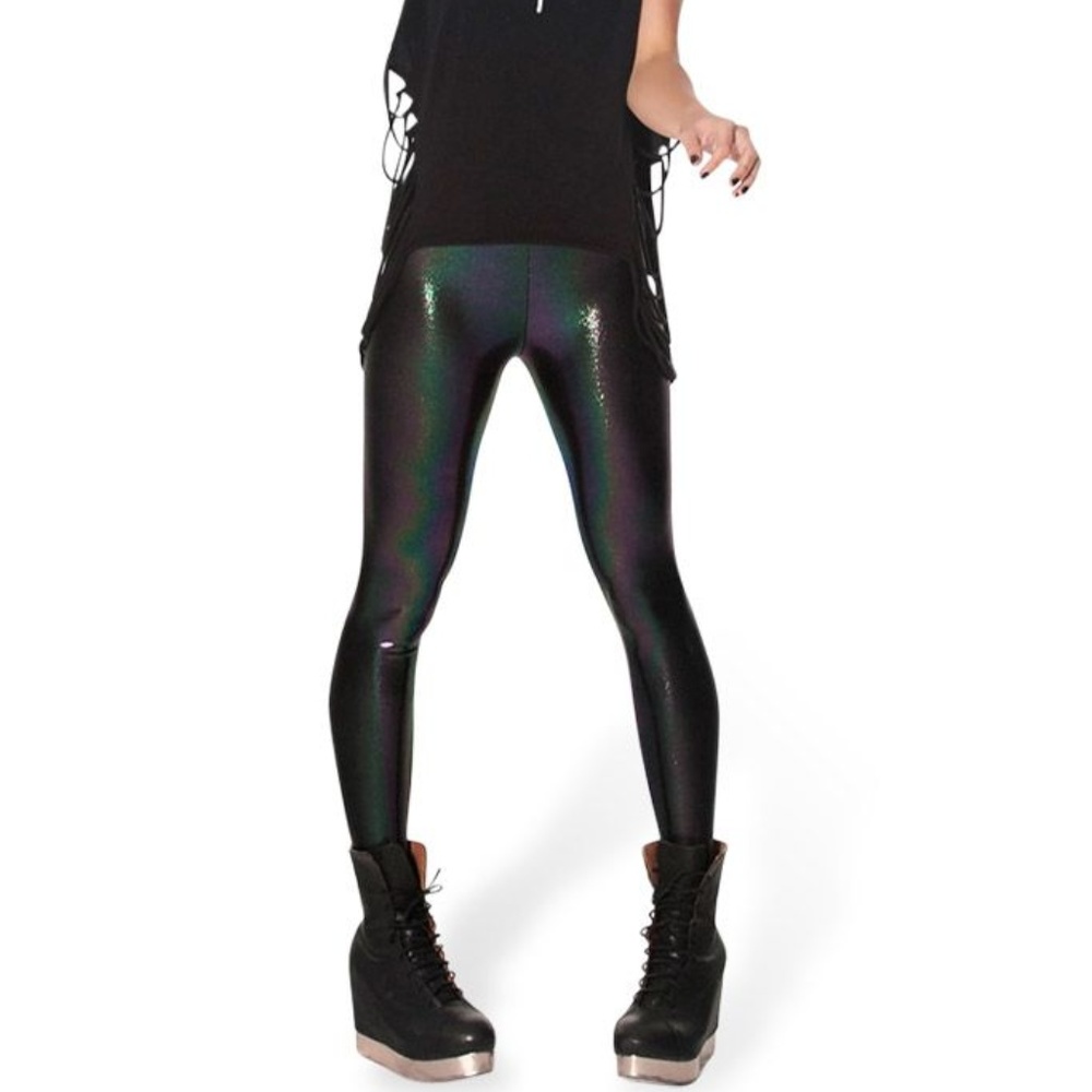 Blackmilk Oil Slicks Black/Rainbow Leggings